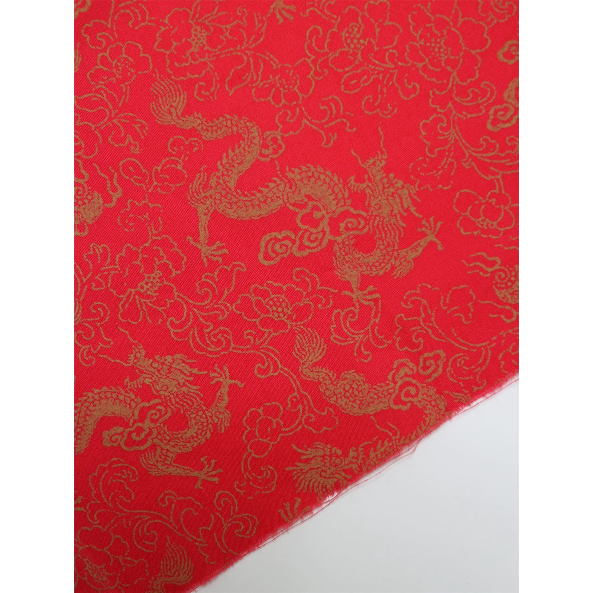 Rose and Hubble Red 100% Cotton Poplin Dressmaking Fabric per yard Oriental Design - 44 Wide