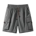 thumbnail image 2 of Men's Shorts Casual And Comfortable Drawstring Mens Shorts Athletic Mens Shorts Elastic Waist Mens Shorts with Pockets Workwear Shorts Mens Shorts Under $10 #1Dark Gray,XXXL, 2 of 8