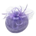 thumbnail image 2 of IDALL Fascinators Hats Tea Party Hats Women's Elegant Hat Strap Flower Feather Party Hat Hair Clip Headband Accessory Party Hats Fascinator Headband Purple One Size, 2 of 7