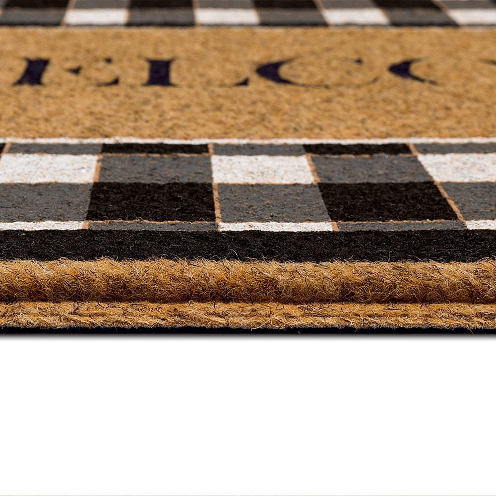 Mohawk Home Fall Welcome All Weather Indoor/Outdoor Faux Coir Door Mat, Natural, 1' 6" X 2' 6"