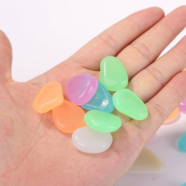 100 piezas luminosas guijarros rocas mezcla de colores piedra pecera decoración (multicolor)