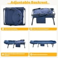 thumbnail image 3 of Foldable Guest Bed with Mattress, Outdoor Camping Cot with 4-Position Adjustable Reclining Nap Chair for Home Office, Supports 250LBs, Blue, 3 of 6