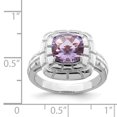 thumbnail image 2 of Sterling Silver Rhodium Checker-Cut Pink Quartz Ring QR3171PQ, 2 of 2