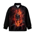 thumbnail image 4 of Uorisanigo Girls Half Zip Sweatshirt Fall Fashion Outfits Clothes Flame Wolf Long Sleeve Cropped Pullover Hoodies Lightweight Pullover Jackets Athletic Tops for Sports and Daily Wear, 4 of 7