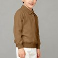 thumbnail image 6 of Boys Girls Basic Long Sleeve Sweater Kids' Fall Winter Collared Knit Pullover Top with Buttons, Solid Color Warm Layering Wear 2-10Y, 6 of 6