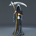 thumbnail image 2 of Statue Reaper Grim de resina de 17 cm con guadaña para decoración de Halloween, 2 of 2