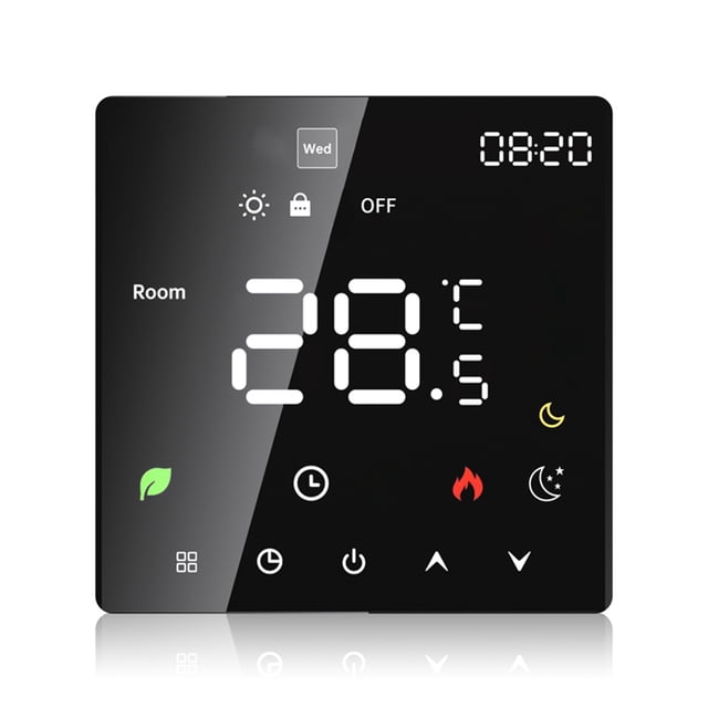Smart Thermostat for Home Touchscreen Programmable Temperature Control IP20 Protection Auto/Manual Mode Digital Thermostat for 3A Water Underfloor Heating