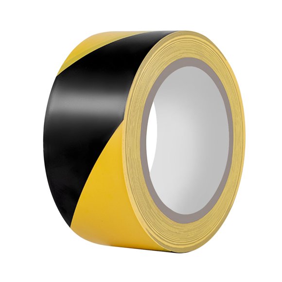 Hazard Tape 2 Inch x 108 Feet Black & Yellow Ultra-Adhesive Hazard Warning Safety Stripe Tape, Adhesive Marking Barrier Tape for Marking Floor, Walls Black & Yellow