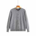 thumbnail image 4 of Women Long Sleeve Cardigan, Summer Knitted Sweater Tops, Basic Crew Neck Outfits, 4 of 4