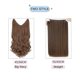 thumbnail image 5 of Media peluca con extensiones de cabello con clip, forma de U, grandes y onduladas, 60 cm, color marrón claro, gruesas, de una sola pieza., 5 of 5