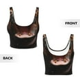thumbnail image 5 of Fotbe Playful Baby Hippo Splash Pattern Womens' Sports Bra Longline Wirefree Padded with Medium Support Sports Moisture-Wicking Workou Vest,Tank Top-, 5 of 7