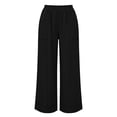 thumbnail image 5 of Womens Pants summer Wide Leg Cotton Linen pants Casual Loose Lightweight palazzo Pant vacation Travel Outfits, 5 of 5