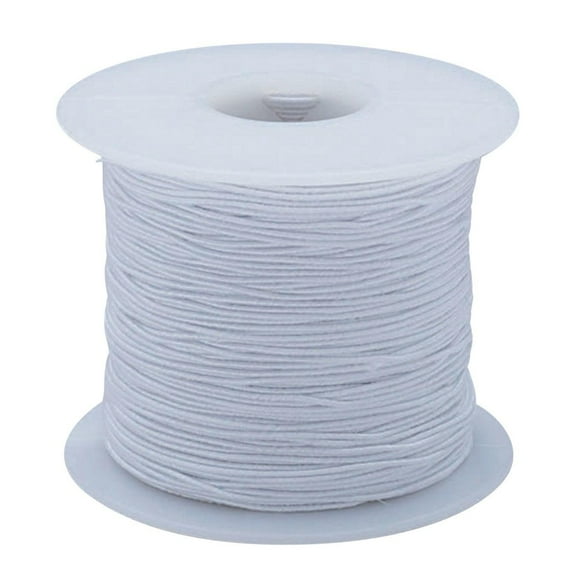White Elastic Cord for Jewelry Making, Arts & Crafts, Medium-Weight, 100 yard spool, .7mm thickness White