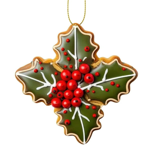 Adorno Colgante de Copo de Nieve 2D de Acrílico Plano para Árbol de Navidad