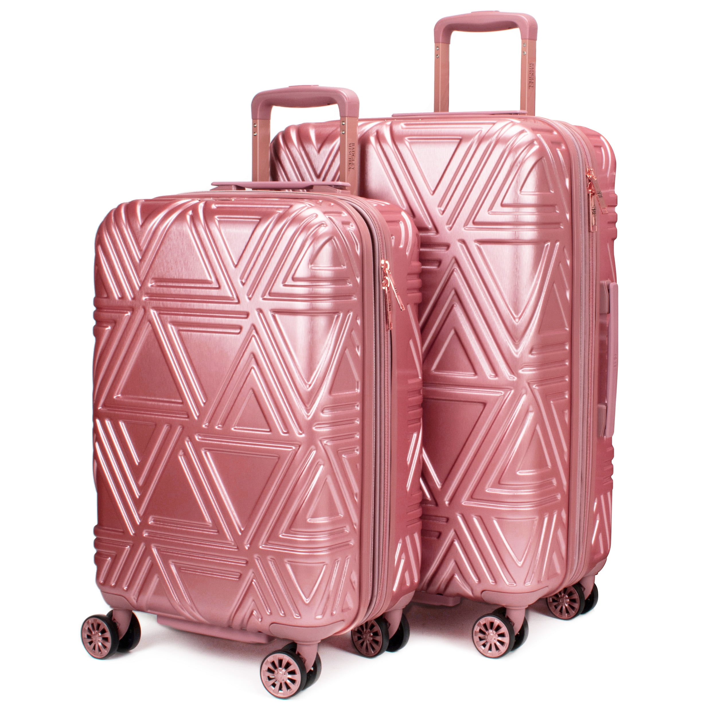 Badgley Mischka BADGLEY MISCHKA Contour 2 Piece Expandable Spinner Luggage Set (Rose Gold, 20/