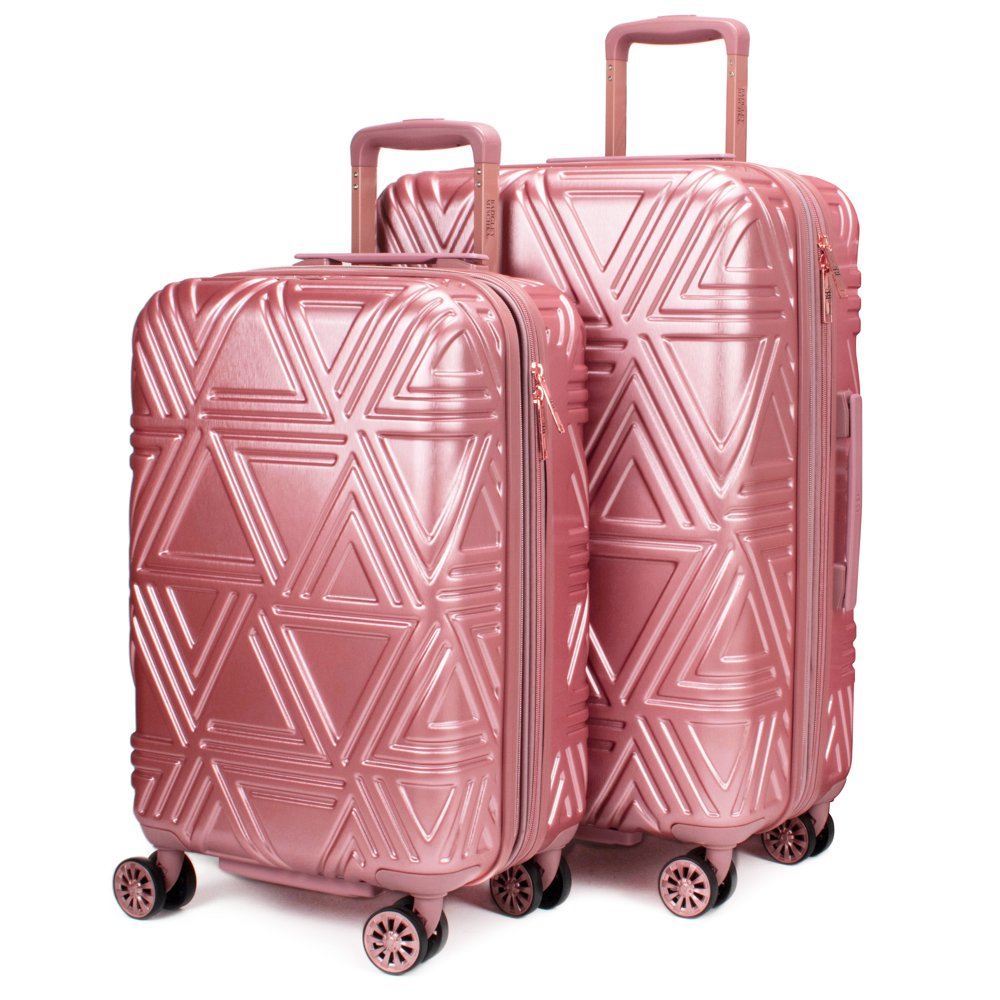 BADGLEY MISCHKA Contour 2 Piece Expandable Spinner Luggage Set (Rose