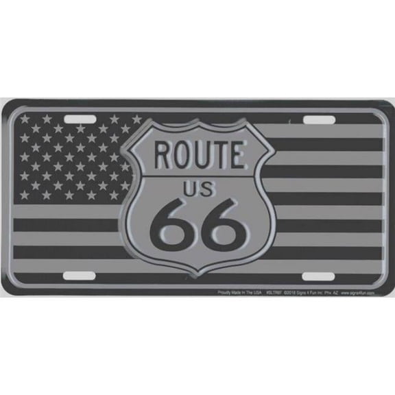 Route 66 Tactical U.S. Flag Metal License Plate