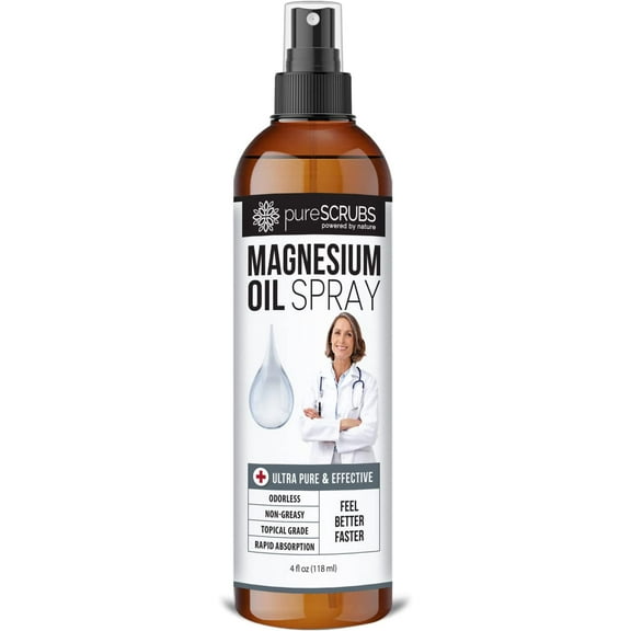 Doctor Recommended Magnesium Oil Spray Supplement - FEEL BETTER FASTER (4fl oz - 1 bottle)