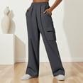 thumbnail image 2 of KAUOD Teen Girls Baggy Sweatpants Wide Leg Straight Cargo Sweat Pants Kids Trendy School Running Joggers Trousers with Pockets, 2 of 6