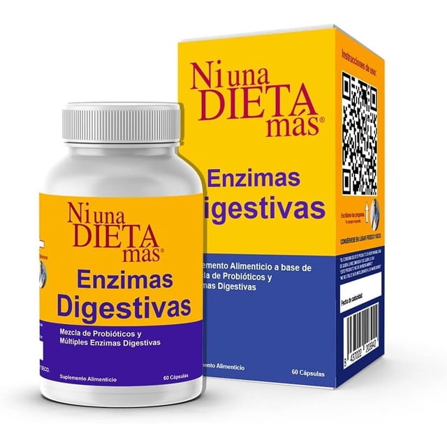 Cápsulas de Enzimas Digestivas Ni Una Dieta Más Con Probióticos y Extra-Lactasa para Niños y Adultos