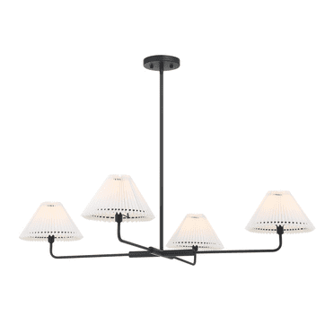 4-Light Chandelier in Matte Black