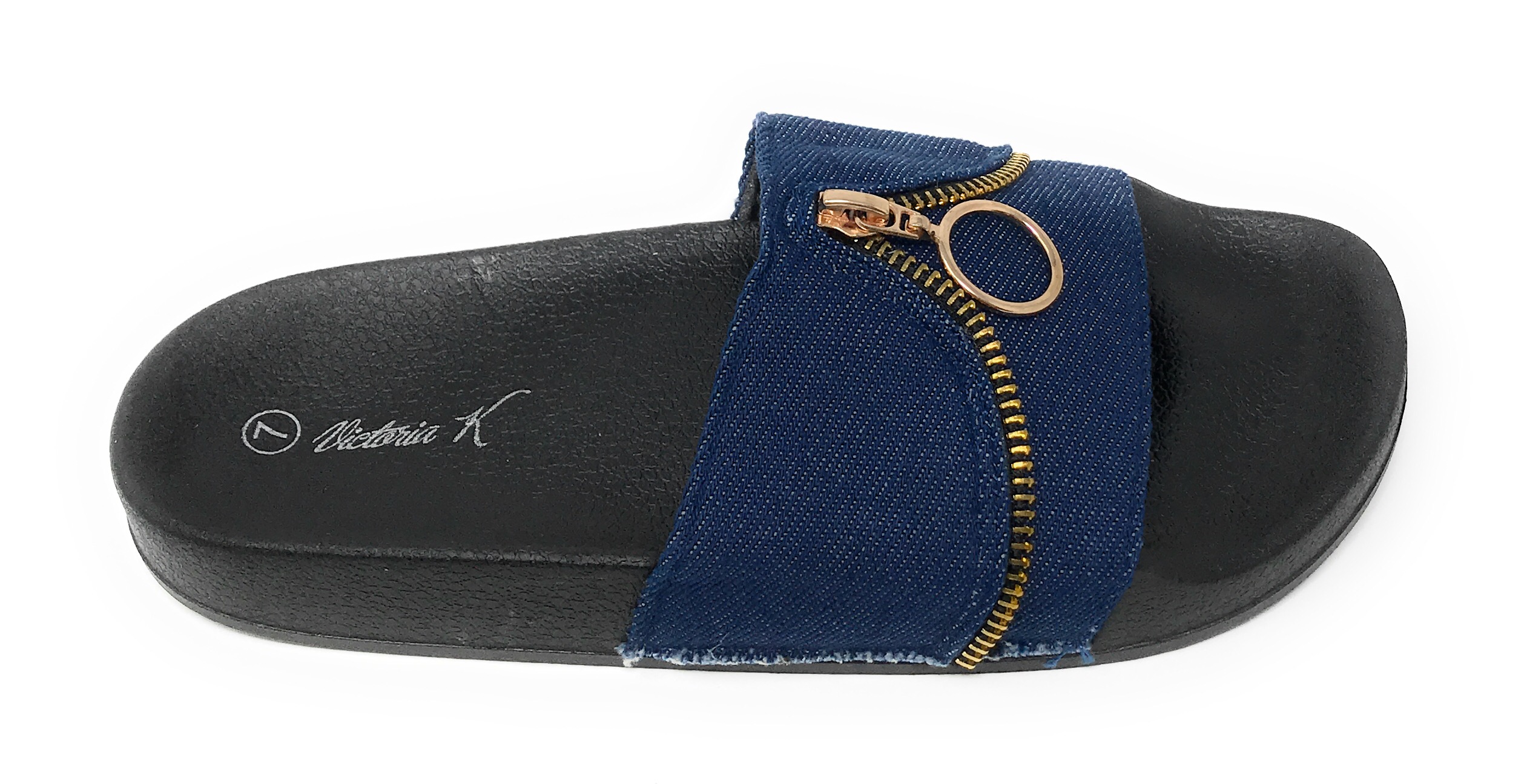 Victoria K Women's Zipper Slider Sandals