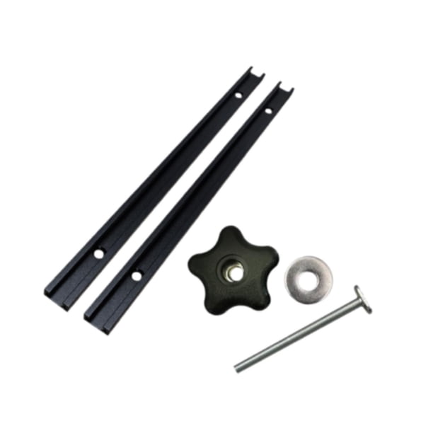 Kit de guía de inglete de aluminio para fresadoras con perilla de arandela de perno y ranura para fijación Negro