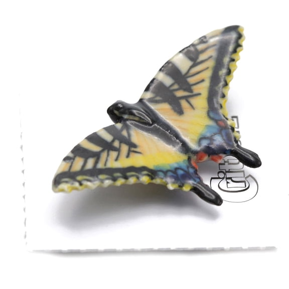 Little Critterz Butterfly Swallowtail Butterfly "Tiger" - Hand-painted Birthday Gift Decorative Figurine - Miniature Porcelain Figurine