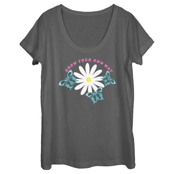 Women's Lost Gods Grow Your Own Way Scoop Neck Charcoal Medium
