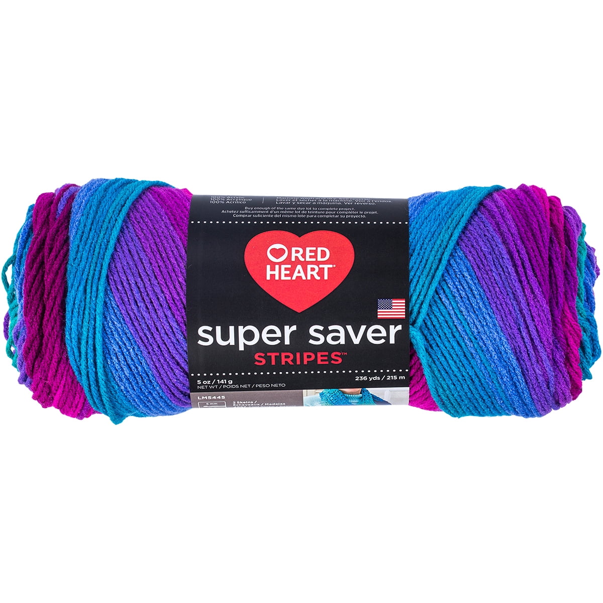 Red Heart Super Saver Polo Stripe Yarn, 236 Yd.