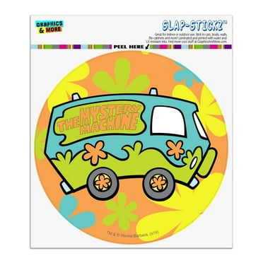 Scooby-Doo The Mystery Machine Automotive Car Window Locker Circle Bumper Sticker