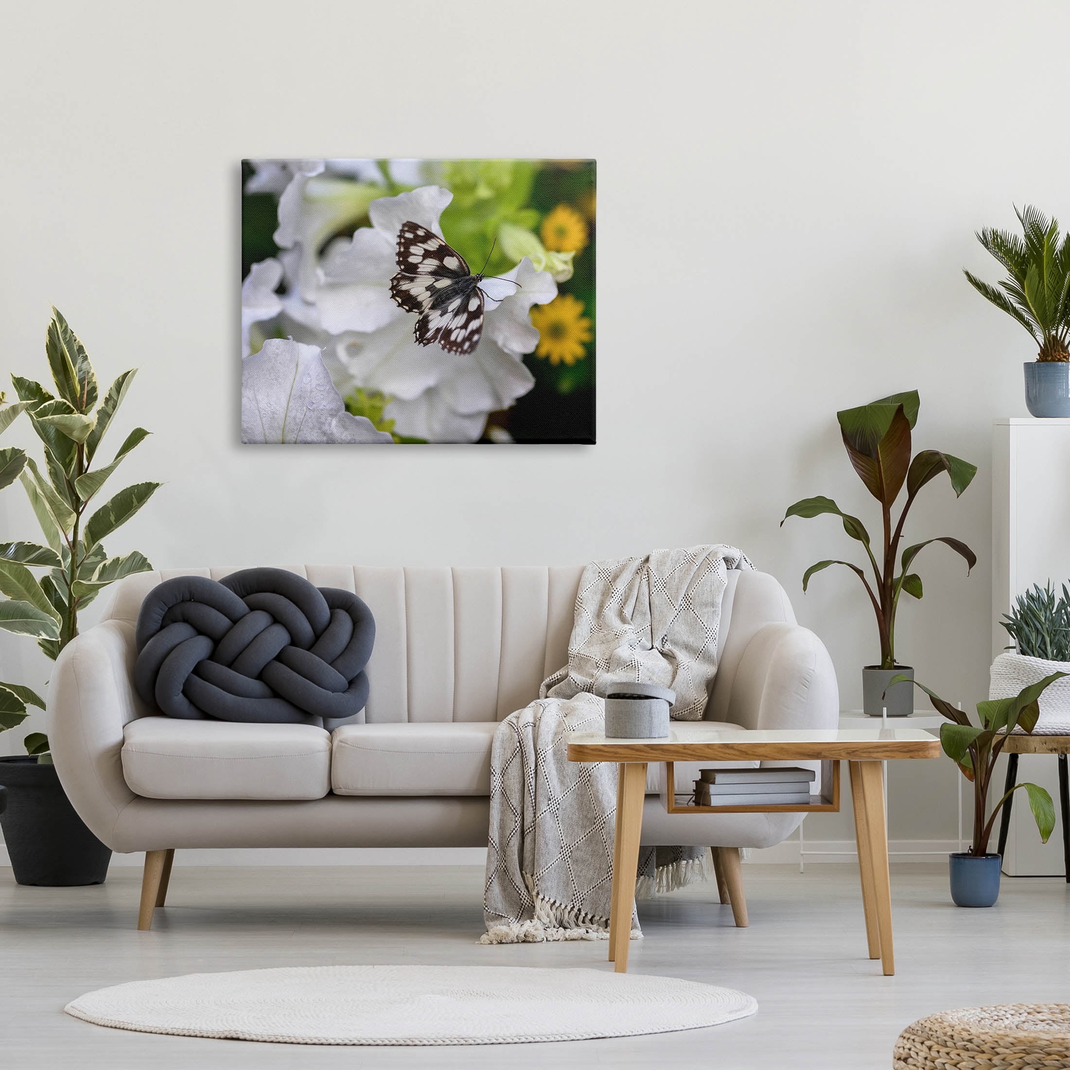 Stupell Industries Butterfly Geranium Blossom Photograph Gallery Wrapped Canvas Print Wall Art, Design by Daphne Polselli