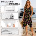 thumbnail image 6 of Garronmavis Couples Outfits Matching Sets Short Sleeve Shirt for Men Size 7XL Black Pineapple Polyester Beach Tops and Women's Tank Dress with Pocket Hawaiian Vacation Sundress, 6 of 7