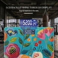 thumbnail image 3 of Bathroom Scale, Highly Accurate Digital Body Scale,Precisely Measures Weight up to 400 lbs-Vibrant Acrylic Painting Of Bold Colorful Flowers, 3 of 4