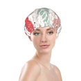 thumbnail image 3 of YFYANG Women's Double Waterproof Shower Cap, Watercolor Blooming Flowers Reusable Hair Cap for All Hair Styles and Head Sizes, 3 of 9