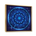 thumbnail image 3 of Designart 'Zodiac Signs With Neon Deep Blue Horoscope Circle' Modern Framed Canvas Wall Art Print, 3 of 5