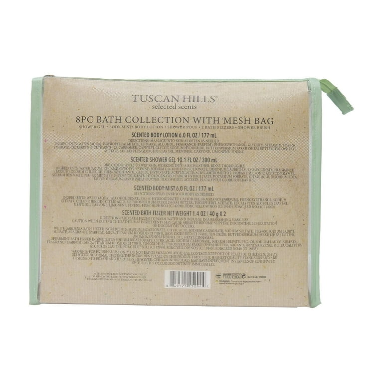 Tuscan Hills Bath and Body Gift Set, Spearmint and Argan Oil, 8
