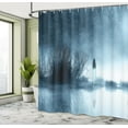 thumbnail image 5 of Ambesonne Horror House Shower Curtain, Fog Forest Night, 69"Wx84"L, Blue, 5 of 5