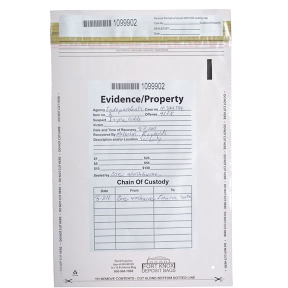 Clear Evidence Bag - 9 x 12 - Box of 100 Bags