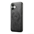 thumbnail image 5 of Magnetic Case for iPhone 16 Business Classic PU Leather Slim Soft Bumper Anti-Fingerprint Shockproof Protective Compatible with Magsafe Phone Cover For iPhone 16,Black, 5 of 5