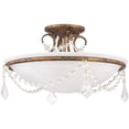 thumbnail image 3 of 3 Light Verona Bronze Ceiling Light fixture with White Alabaster Glass Shade, 3 of 5