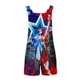 thumbnail image 4 of QATAINLAV Rompers for Women 4th of July Outfits 2025 Summer Linen Onesie Shorts Fashion American Flag Short Overalls with Pockets Blue XXXL Camisas Para Hombres, 4 of 6