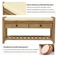 thumbnail image 4 of Shoe Rack Storage Bench, Entryway Bench with Cushioned Seat, Shoebox Footstool with Drawers and Bottom Shelf, Entryway Organizer with Storage, Indoor Versatile Storage Bench, Old Pine, Y1859, 4 of 11