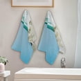 thumbnail image 3 of Summer Sea Wave Kitchen Hand Towels 2 PCS, Tropical Ocean Fingertip Bath Towels Ultra Soft and Highly Absorbent, Decorative Face Towels Dish Washcloths, 28.3"x14.4", 3 of 4
