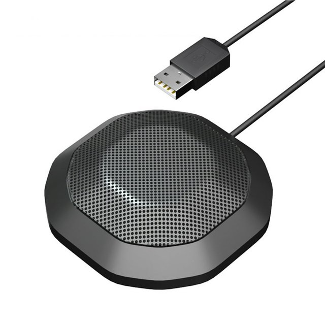 Portable USB Conference Microphone 360? Omnidirectional Condenser Computer PC Mic with Touch Mute Plug and Compatible with Windows MacOS for PC Laptop Video Conference Chatting Gaming Rec