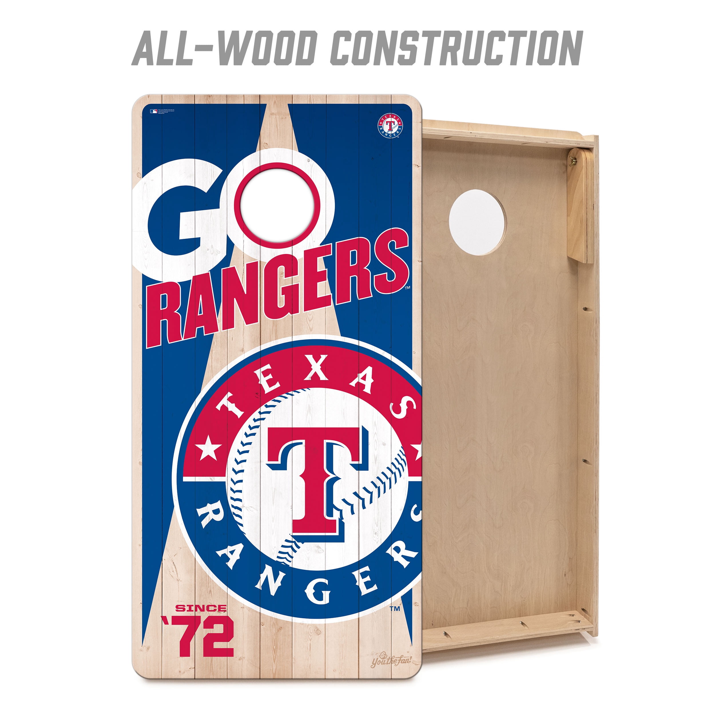 YouTheFan MLB Texas Rangers 2' x 4' Cornhole Game No Bags
