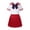 Red, variant on Toddler Girls Skirt Set School Uniform 2 Piece Outfit,Girls School Sport Sailor Collar Short Sleeve Top Pleated Mini Skirt With Bow 2 Piece Preppy Training Set for 5-12 Years Kids Clothings