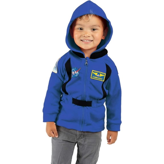 Cuddle Club Fleece Hoodie Jacket Winter Baby Clothes, Astronaut Blue 3-6 Mos