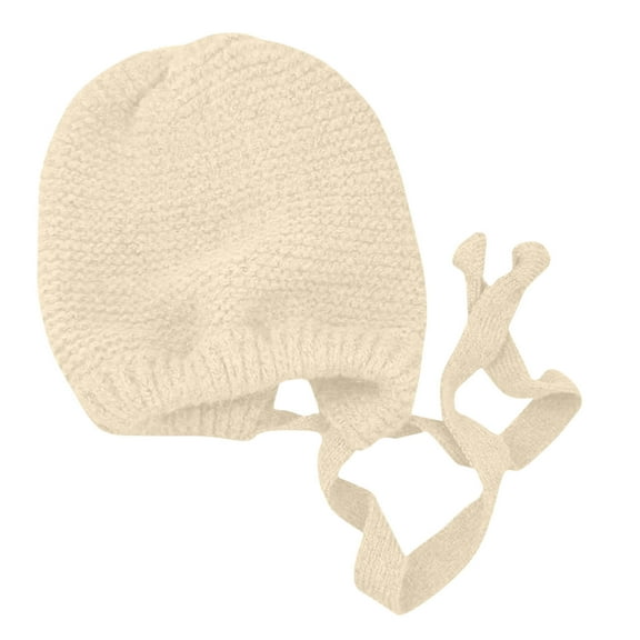 Fesfesfes Women Winter Drawstring Hats Solid Color Knitted Warm Hats Comfortable Ears-Protection Pom-Pom Thermal Hats