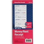Adams Money And Rent Receipt Book, 2-Part Carbonless, 5-1/4 X 11, Spiral Bound, 200 Sets Per Book, 4 Receipts Per Page (SC1152)